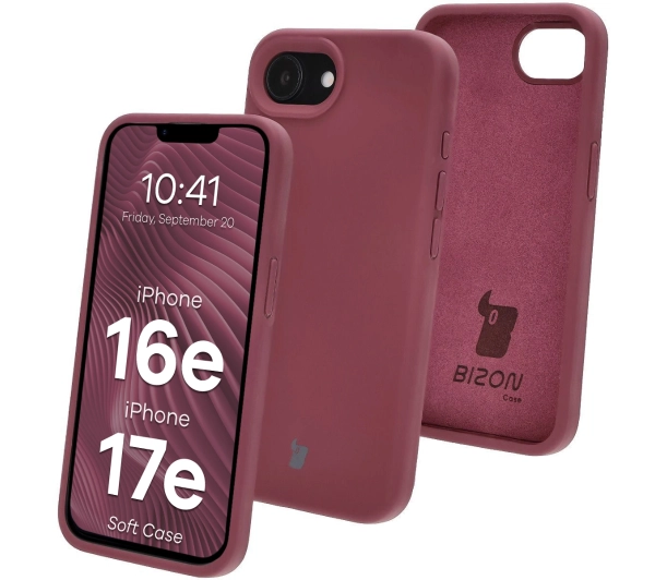 Bizon Silikonowe Soft do iPhone 16e/17e Śliwkowy