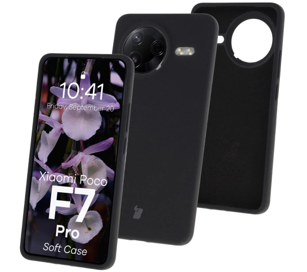Bizon Silikonowe Soft do Xiaomi Poco F7 Pro Czarny
