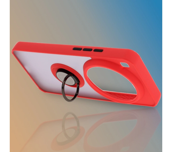 Bizon z uchwytem na palec Hybrid Ring do Xiaomi 15 Ultra przydymione z Czerwoną ramką