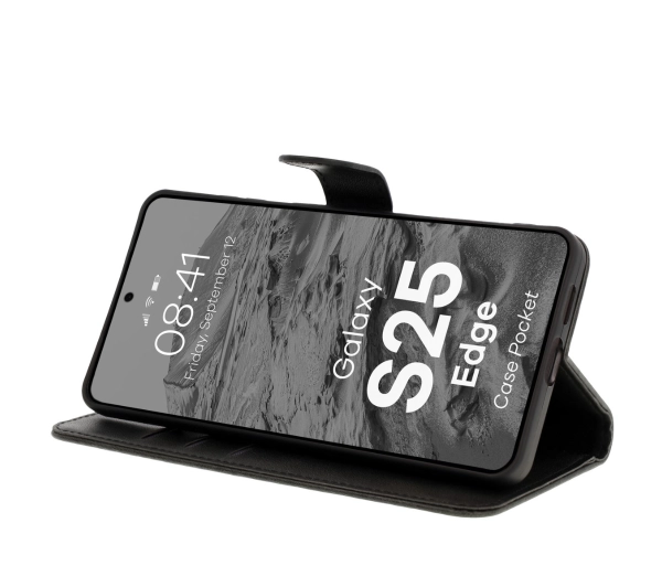 Bizon z klapką Pocket do Samsung Galaxy S25 Edge Czarny
