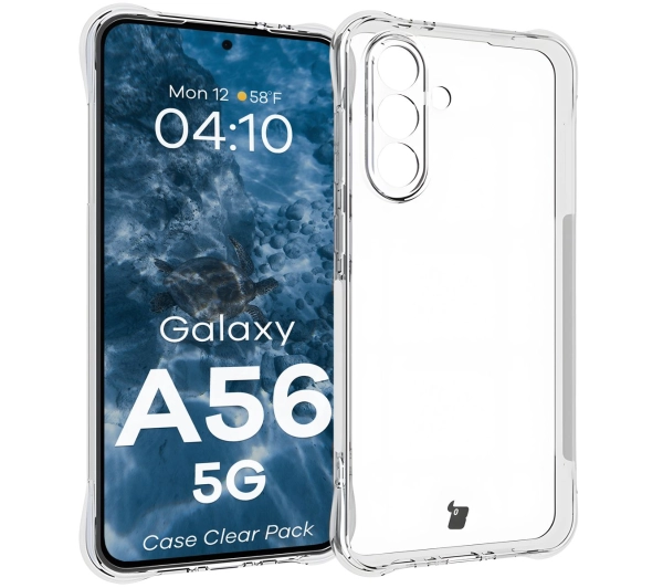 Bizon elastyczne etui Salpa + 2x szkło hartowane Clear Pack do Galaxy A56 5G