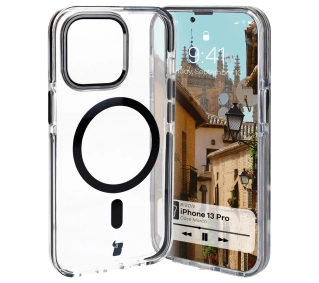 Bizon Marco z MagSafe do iPhone 13 Pro Przezroczysty z Czarną ramką