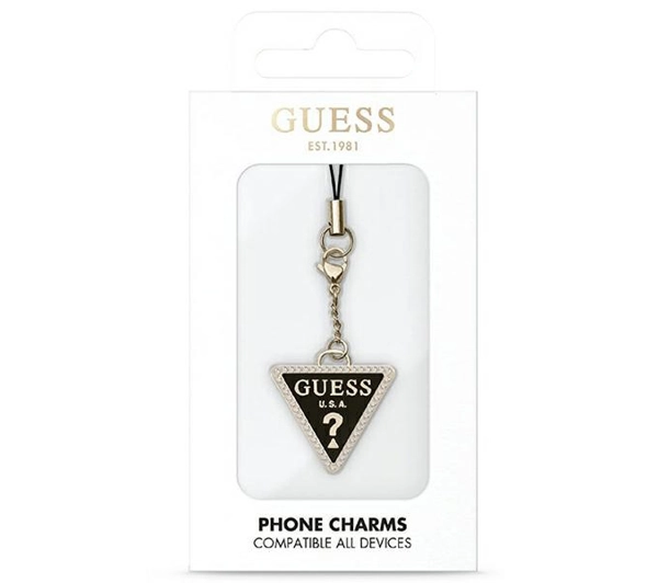 Guess Triangle Diamond Charm with Rhinestones Złoty