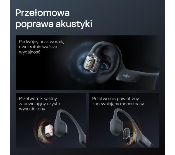 Shokz OpenRun Pro 2 Mini Przewodnictwo kostne Bluetooth 5.3 Czarny - ⚡ EURO HIT CENOWY! ⚡ - Kup na Raty - RRSO 0%
