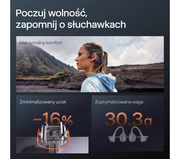 Shokz OpenRun Pro 2 Mini Przewodnictwo kostne Bluetooth 5.3 Czarny - ⚡ EURO HIT CENOWY! ⚡ - Kup na Raty - RRSO 0%