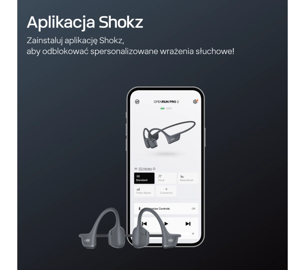 Shokz OpenRun Pro 2 Mini Przewodnictwo kostne Bluetooth 5.3 Czarny - ⚡ EURO HIT CENOWY! ⚡ - Kup na Raty - RRSO 0%