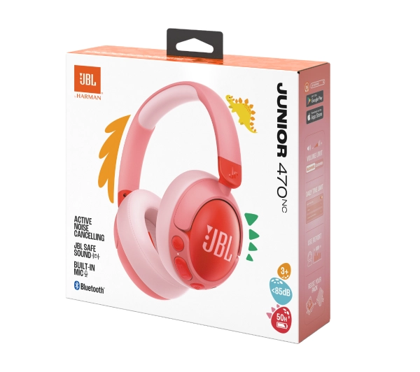 JBL Junior 470NC Pink Nauszne Bluetooth 5.3 Różowy