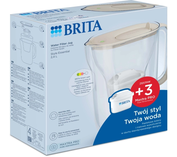 Brita Style Essential 2,4l 3 wkłady Piaskowy
