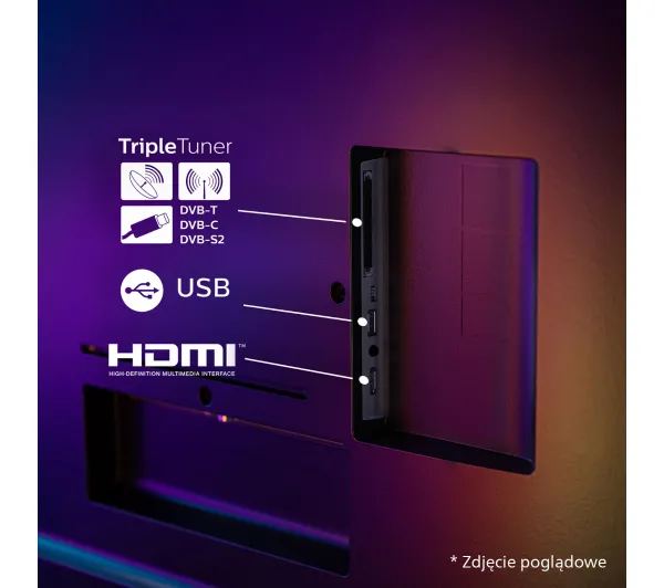 Philips OLED+ 55OLED910/12 55" OLED 4K 144Hz Google TV Funkcje AI Ambilight Dolby Vision Dolby Atmos Dźwięk B&W HDMI 2.1 - Kup na Raty - RRSO 0%