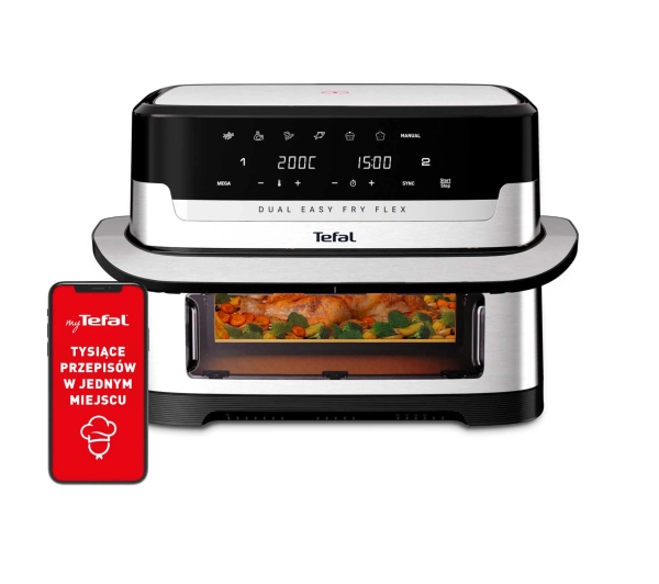 Frytkownice - Tefal EY922DE0 Flex Dual Easy Fry 2700W 9l Separator Flex Cook