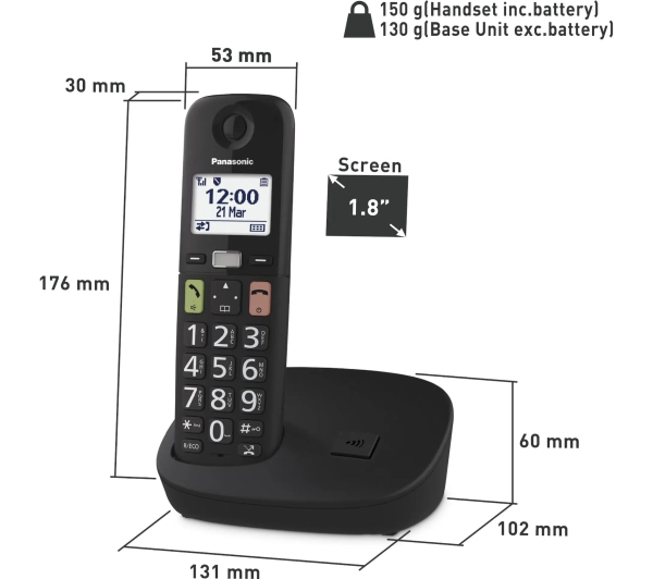 Panasonic KX-TGU110FXB Czarny 