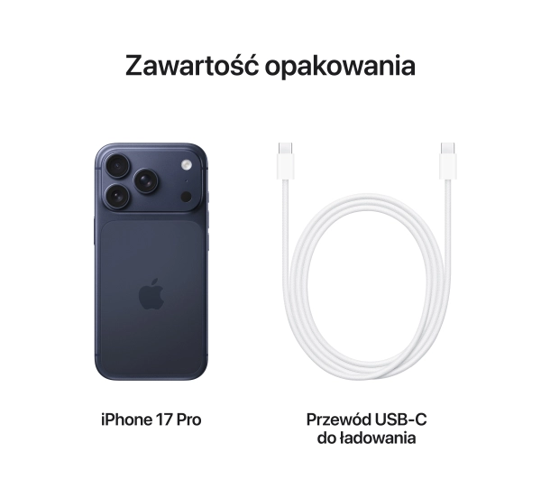 Apple iPhone 17 Pro 256GB Funkcje AI 6,3" 120Hz 48Mpix Głębinowy błękit - ⚡ BESTSELLERY ⚡ - Kup na Raty - RRSO 0%