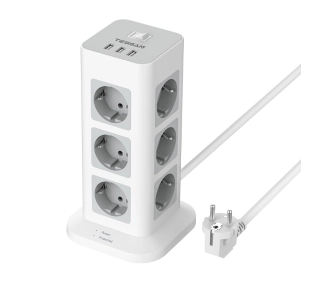 Tessan TS-TPS04-DE 12 gniazd 3x USB-A  Biały