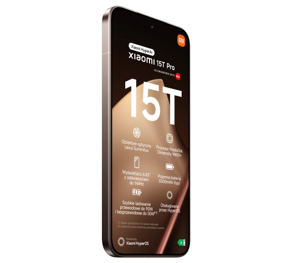 Xiaomi 15T Pro 12/512GB Funkcje AI 6,83" 144Hz 50Mpix Złoty - ⚡ BESTSELLERY ⚡ - Kup na Raty - RRSO 0%