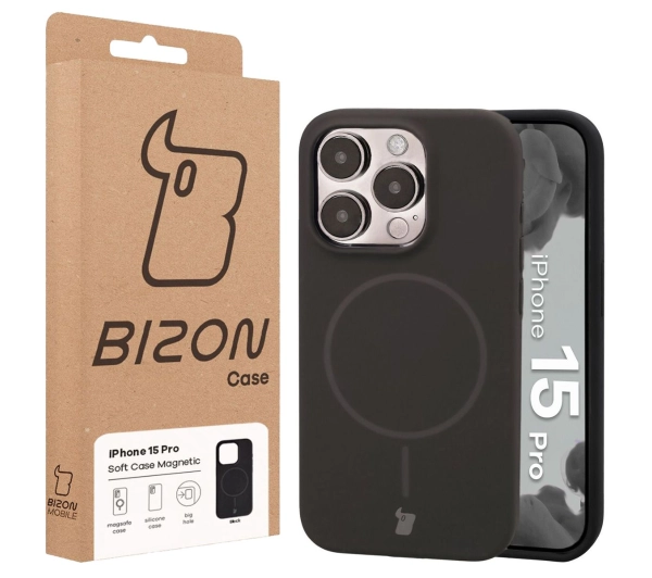 Bizon Soft z MagSafe do Apple iPhone 15 Pro Czarny