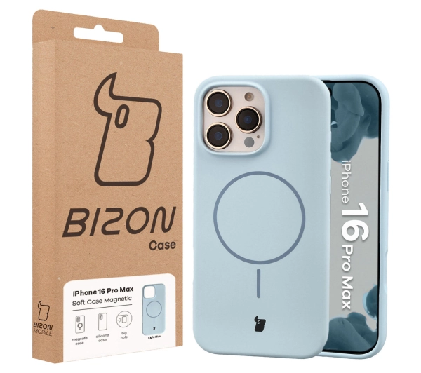Bizon Soft z MagSafe do Apple iPhone 16 Pro Max Jasnoniebieski