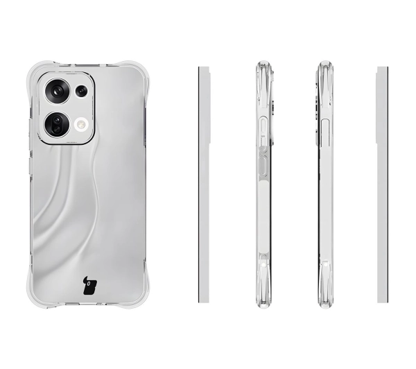 Bizon elastyczne etui Salpa + 2x szkło hartowane Clear Pack do Oppo Reno13