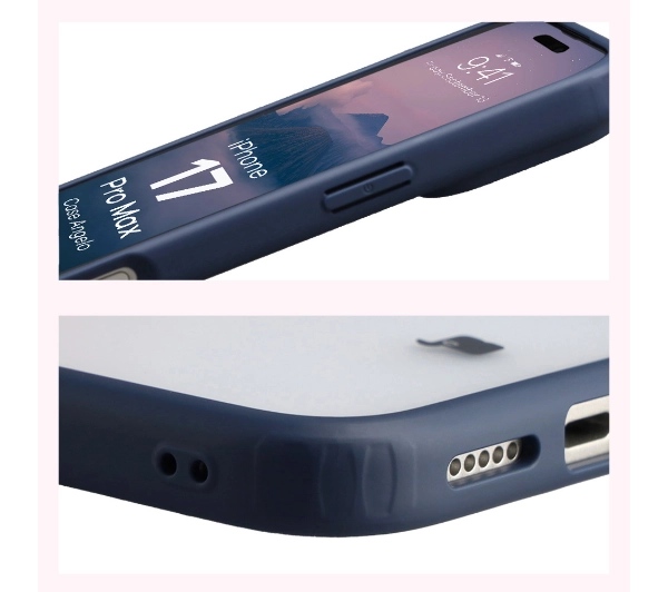 Bizon Angelo do Apple iPhone 17 Pro Max z niebieską ramką