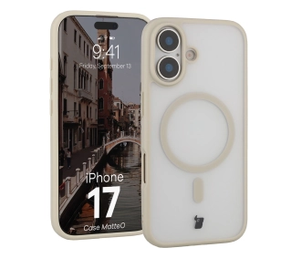 Bizon MatteO z MagSafe do MatteO iPhone 17 Półprzezroczyste z beżową ramką