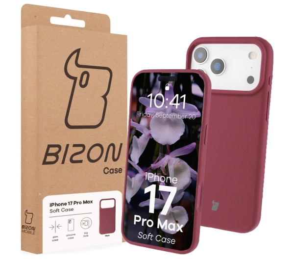 Bizon Silikonowe Soft do Apple iPhone 17 Pro Max Śliwkowy
