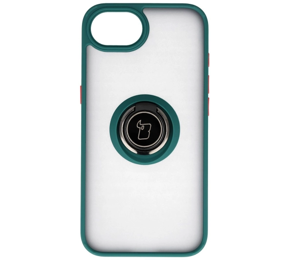 Bizon z uchwytem na palec Hybrid Ring do Apple iPhone 16e Przydymione z Zieloną ramką