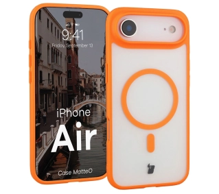 Bizon MatteO z MagSafe do Apple iPhone Air Półprzezroczyste z pomarańczową ramką