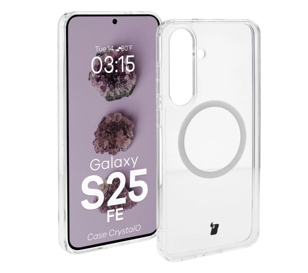 Bizon CrystalO z MagSafe do CrystalO Samsung Galaxy S25 FE Clear Przezroczyste
