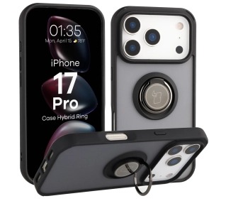 Bizon z uchwytem na palec Hybrid Ring do Apple iPhone Air Przydymione z Czarną ramką