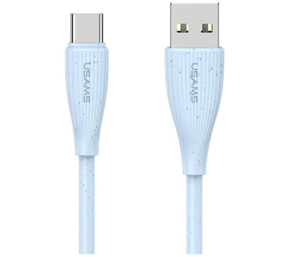 USAMS Green Series 18W 3A USB-A do USB-C 1m Niebieski