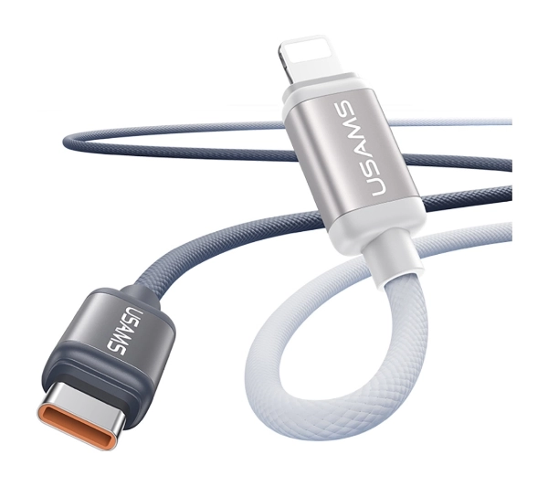 USAMS Bicolor Series PD 30W USB-C do Lightning 1,2m Czarno-biały