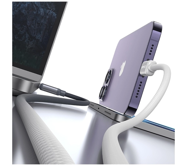 USAMS Bicolor Series PD 30W USB-C do Lightning 1,2m Czarno-biały