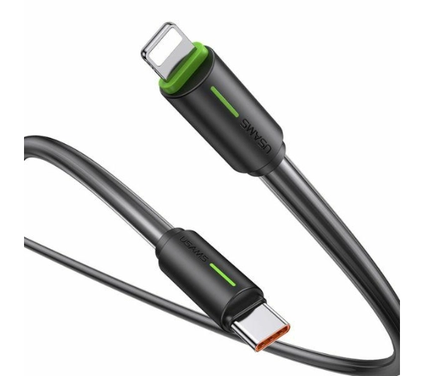 USAMS YU Series USB-C do Lightning 1m Czarny