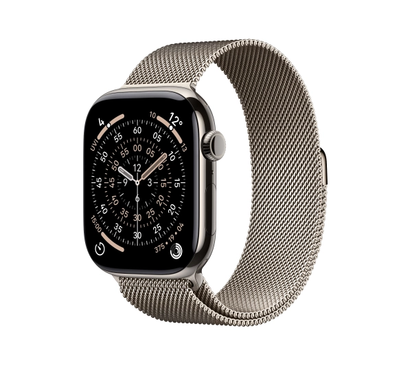 Apple Watch Series 11 GPS + Cellular 46mm Tytan Naturalny Bransoleta mediolańska Naturalny S/M