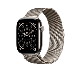 Apple Watch Series 11 GPS + Cellular 46mm Tytan Naturalny Bransoleta mediolańska Naturalny S/M - Kup na Raty - RRSO 0%