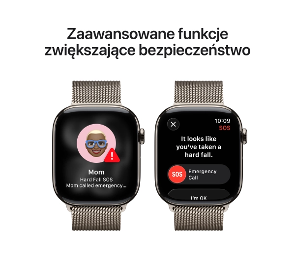 Apple Watch Series 11 GPS + Cellular 46mm Tytan Naturalny Bransoleta mediolańska Naturalny S/M - Kup na Raty - RRSO 0%