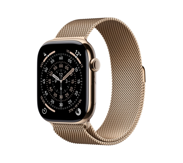 Apple Watch Series 11 GPS + Cellular 46mm Tytan Złoty Bransoleta mediolańska Złoty S/M