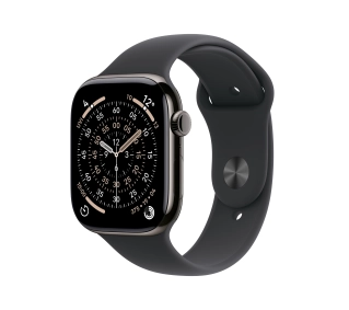 Apple Watch Series 11 GPS + Cellular 42mm Tytan Łupek Pasek sportowy Czarny M/L - Kup na Raty - RRSO 0%