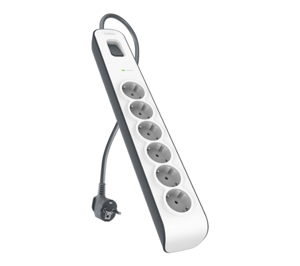 Belkin BSV603VF2M-V2 6 gniazd, 2m Biało-czarny