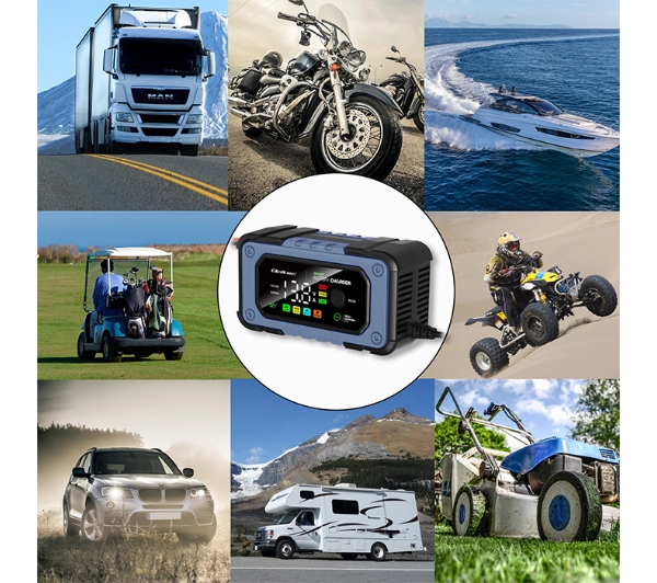 Qoltec 52486 Inteligentna mikroprocesorowa 12V / 7A  Prostownik do akumulatora AGM LiFePO4 GEL z funkcją naprawy