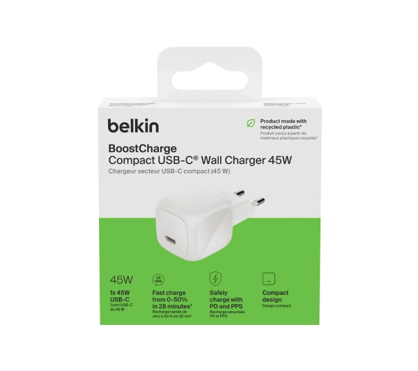 Belkin USB-C 45W PD 3.1 BoostCharge Biały