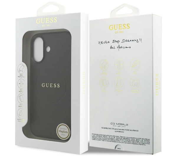 Guess Grained Ring MagSafe do iPhone 17 czarny
