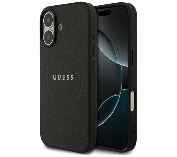 Guess Grained Ring MagSafe do iPhone 17 czarny