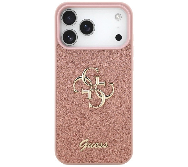 Guess Fixed Glitter Big 4G do iPhone 17 Pro Max różowy