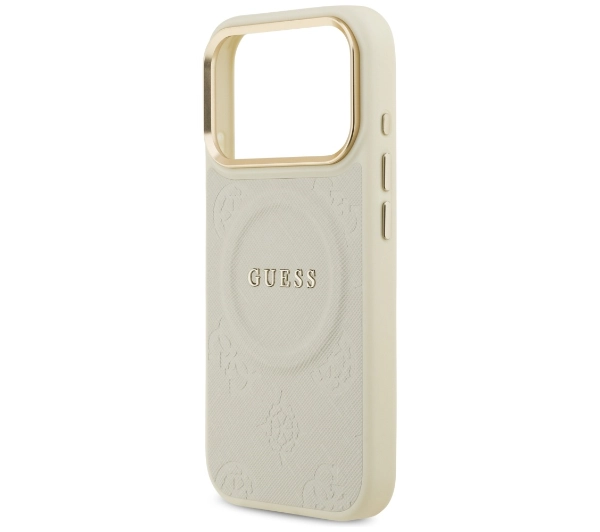 Guess Peony Hot Stamp MagSafe do iPhone 17 Pro beżowy