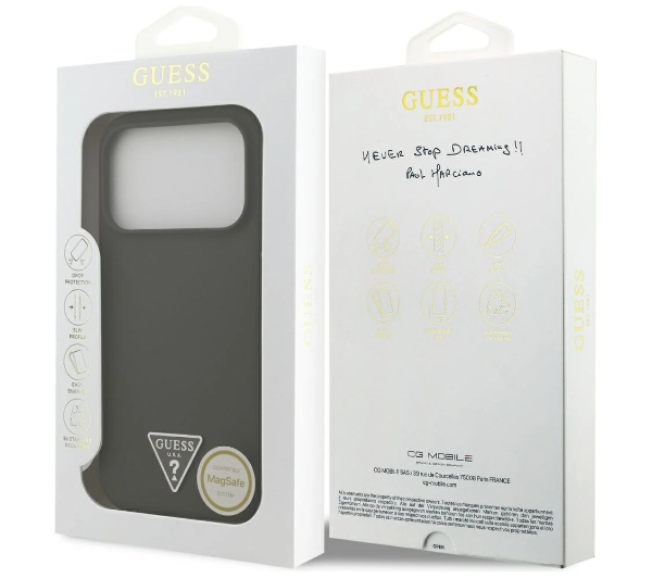 Guess Silicone Triangle Logo MagSafe do iPhone 17 Pro khaki
