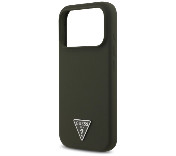 Guess Silicone Triangle Logo MagSafe do iPhone 17 Pro khaki