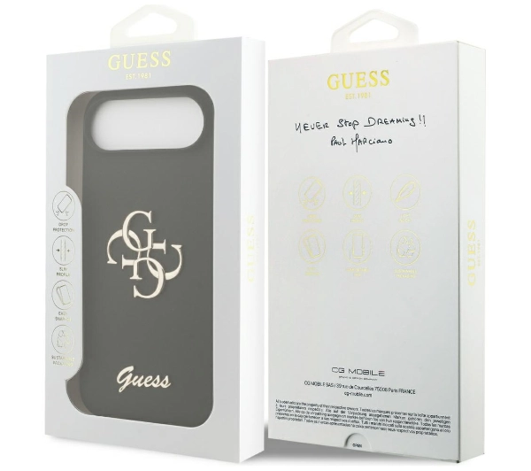 Guess Silicone Big 4G Script do iPhone Air czarny