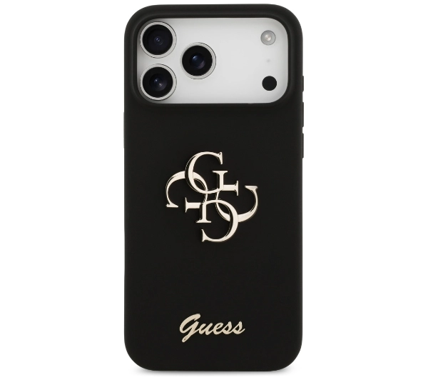 Guess Silicone Big 4G Script do iPhone 17 Pro Max czarny