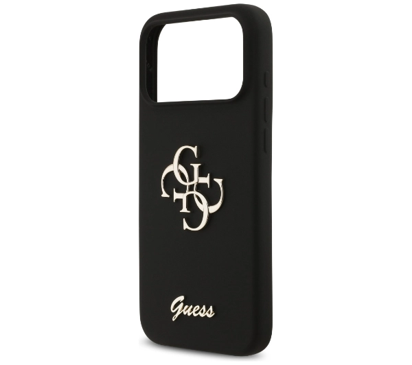 Guess Silicone Big 4G Script do iPhone 17 Pro Max czarny