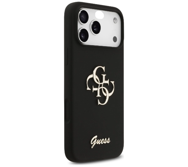 Guess Silicone Big 4G Script do iPhone 17 Pro Max czarny